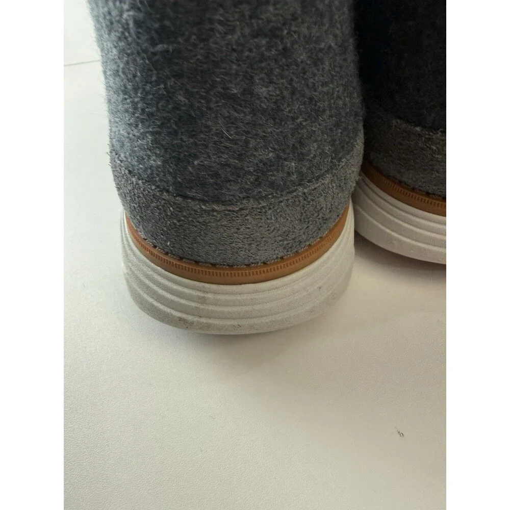 L.L.Bean Downeast Slip-Ons Men's Slippers Size 12 Gray Wool Lined Shoes 522894